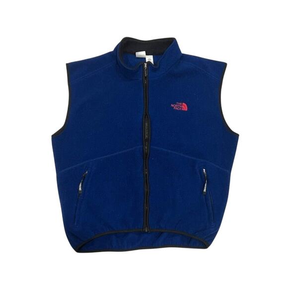 ★ The North Face Blue Fleece Zip-Up Vest w/ Embroidered Logo ★ - Picture 1 of 6